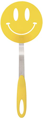  Spatulart Smiley Nylon Flex Turner, Spatula Cooking Utensil Co-Molded With Silicone, Sturdy Steel Handle, Safe For Non-Stick Cookware, Face, H X 11.75 X W X 1.25