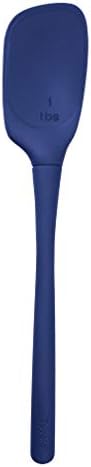  Flex-Core All Silicone Spoon With Angled Head & Measuring Marking Perfect For Cooking & Baking, Heat-Resistant & BPA-Free, Dishwasher-Safe, Deep Indigo