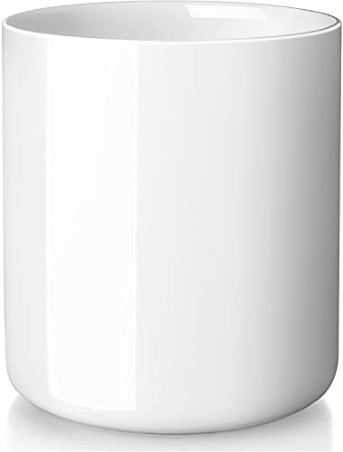  Cream White Kitchen Utensil Holder, 7.2" Extra Large Utensil Holder For Kitchen Counter, Thickenss Cooking Ceramic Utensil Crock For Utensils, Housewarming Wedding Gifts For Kitchen Decor
