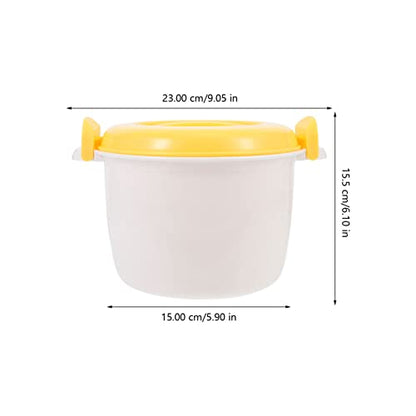  Microwave Rice Cooker Steamer Bowl For Vegetables With Steam Release Vent Microwaveable Cookware For Rice And Vegetables Yellow L