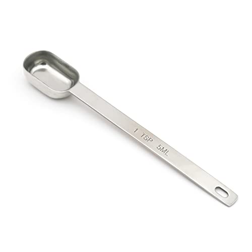  1 Teaspoon(1Tsp | 5 ML | 5 Cc | 1/3 Tablespoon) Single Measuring Spoon, Stainless Steel Individual Spoons, Long Handle Spoons Only