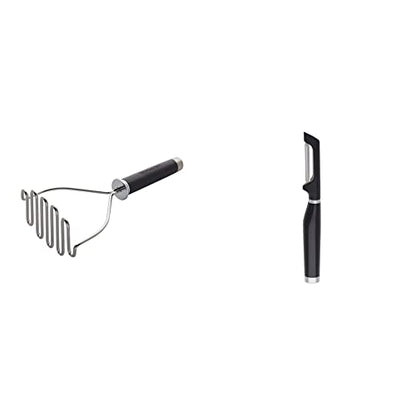  Gourmet Stainless Steel Wire Masher, 10.24-Inch, Black & KE112OHOBA KitchenAid Classic Euro Peeler, One Size Black 2