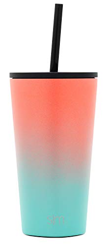  Classic Insulated Tumbler With Straw And Flip Lid Stainless Steel Water Bottle Iced Coffee Travel Mug Cup, 1 Count (Pack Of 1), Havana