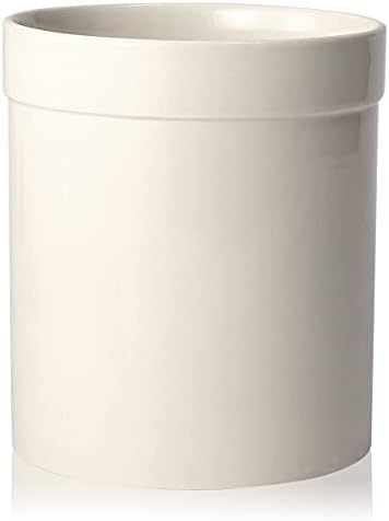  Ceramic Kitchen Utensil Holder, Utensil Crock Large Utensils Holder For Kitchen Decor, Cooking Tool Utensils Caddy For Countertop, White