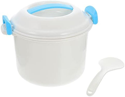  Microwave Rice Maker Microwave Rice Cooker Rice Steamer: Round Microwave Food Container Microwaveable Rice Pasta Cooker Includes Spoons Microwave Rice Steamer For Rice Chicken Pasta Rice