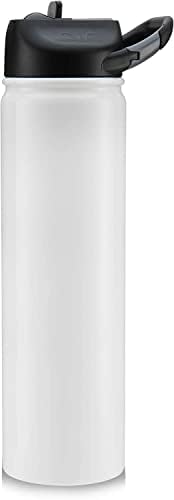  27oz Insulated Water Bottle Thermos, Premium Triple Layer Vacuum Stainless Steel, BPA Free Wide Mouth Lid With Carabiner Clip