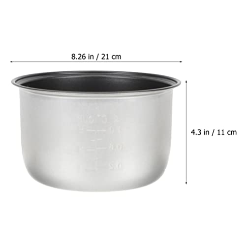  Stainless Steel Cookware Rice Cooker Inner Pot Rice Cooker Liner Nonstick Rice Cooking Container Caking Baking Pan Rice Makers Accessories For Rice Maker Cooker 3L Rice Container