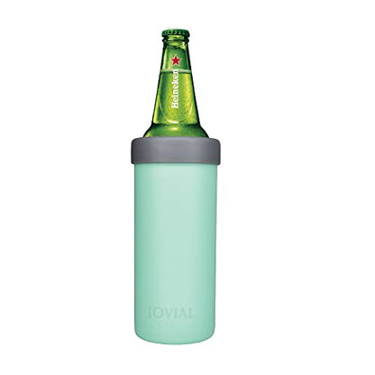  2-in-1 Stainless Steel Can Cooler Insulated For All 24&25 Oz Cans, Beer Can Cooler,seltzer Can Coozie, Can Insulator,and Work As A Iced Coffee Tumbler With Lid And Straw(Seafoam)