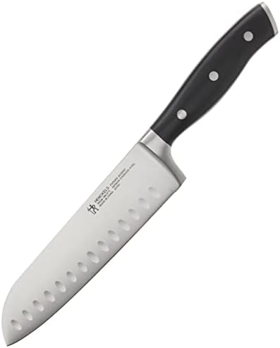  Forged Premio Hollow Edge Santoku Knife, 7-inch, Black/Stainless Steel