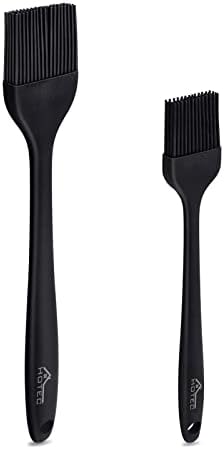  Basting Brushes Silicone Heat Resistant Pastry Brushes Spread Oil Butter Sauce Marinades For BBQ Grill Barbecue Baking Kitchen Cooking BPA Free Dishwasher Safe (Black 2)