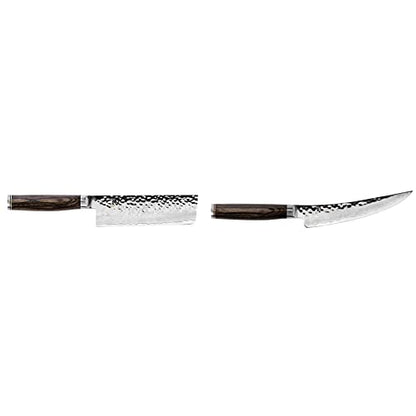  Shun Cutlery Premier 5.5" & Cutlery Premier Boning & Fillet Knife 6”, Easily Glides Through Meat And Fish, Authentic, Handcrafted Japanese Boning, Fillet And Trimming Knife