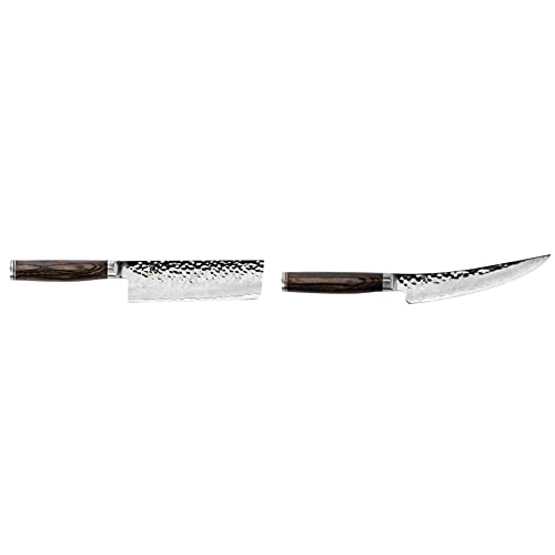  Shun Cutlery Premier 5.5" & Cutlery Premier Boning & Fillet Knife 6”, Easily Glides Through Meat And Fish, Authentic, Handcrafted Japanese Boning, Fillet And Trimming Knife