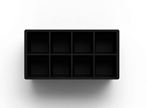  Glacio Ice Cube Trays Silicone - Large Ice Tray Molds For Making 8 Giant Ice Cubes For Whiskey - 2 Pack