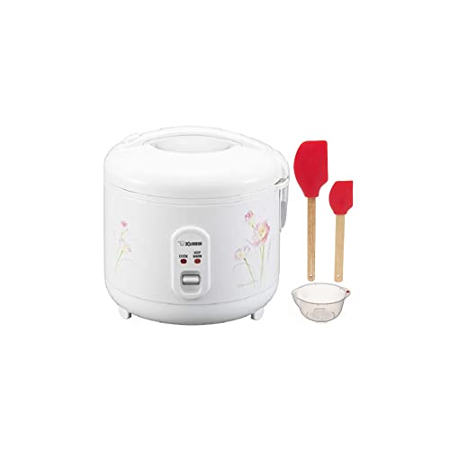  NS-RPC10 Rice Cooker And Warmer (1.0-Liter, Tulip) Bundle With 2-Piece Silicone Spatula Set And Rice Washing Bowl (3 Items)