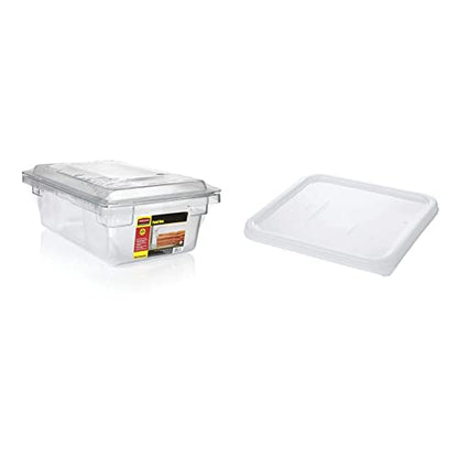 Rubbermaid Commercial Products 1815321 Food/Tote Box Storage Container With Lid, Plastic, Clear (Container And Lid)