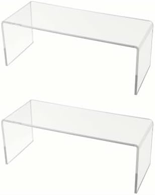  Marketing Holders 6 Pack Clear Acrylic Riser Display Stand 10 Inch Wide X 4 Inch Deep Merchandise Retail Showcase Bench One Piece Stand Clear Plexiglass Counter Or Tabletop Decor Platform