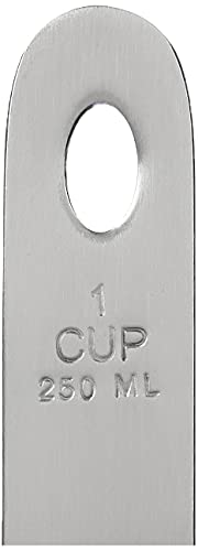  Stainless Steel 4 Pc Measuring Cup Scoop Shaped Set Metric Equivalents