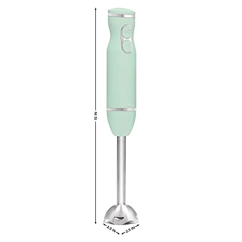  Immersion Stick Hand Blender With Stainless Steel Blades, Powerful Electric Ice Crushing 2-Speed Control Handheld Food Mixer, Purees, Smoothies, Shakes, Sauces & Soups, Sage