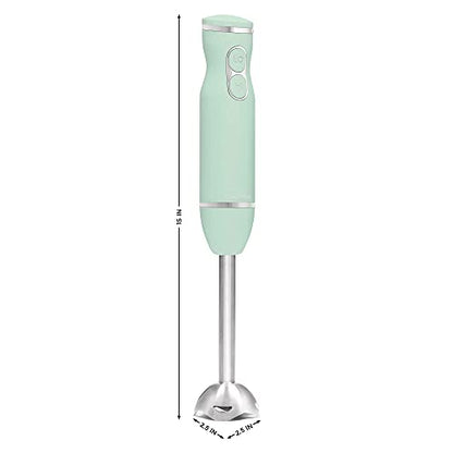  Immersion Stick Hand Blender With Stainless Steel Blades, Powerful Electric Ice Crushing 2-Speed Control Handheld Food Mixer, Purees, Smoothies, Shakes, Sauces & Soups, Sage