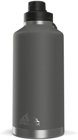  72 Oz Insulated Water Bottle - Large Stainless Steel Double Wall Vacuum Insulated Water Jug, Leak Proof & Spill Proof | 60 Hours Cold, 30 Hours Hot (Black)