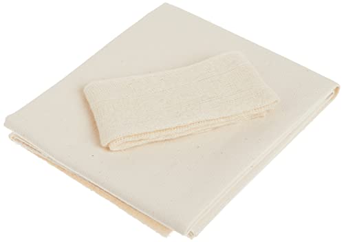  Regency Wraps Pastry Cloth & Rolling Set For Dough, 100% Cotton, Extra Large, 20 X 24 Cloth, 15" Rolling Pin Cover, Natural