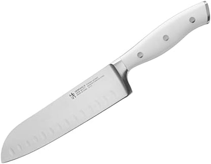  Forged Premio Hollow Edge Santoku Knife, 7-inch, Black/Stainless Steel