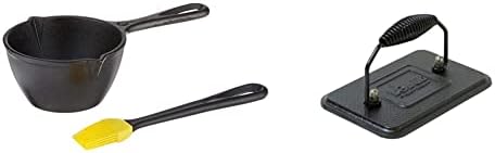 Lodge Cast Iron Silicone Brush Melting Pot, 15.2 Oz, Black