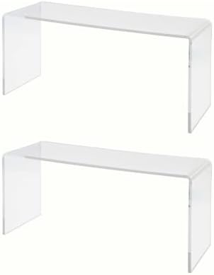  Marketing Holders 6 Pack Clear Acrylic Riser Display Stand 10 Inch Wide X 4 Inch Deep Merchandise Retail Showcase Bench One Piece Stand Clear Plexiglass Counter Or Tabletop Decor Platform