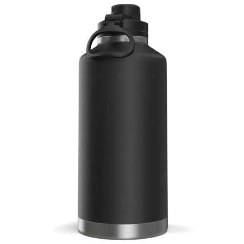  72 Oz Insulated Water Bottle - Large Stainless Steel Double Wall Vacuum Insulated Water Jug, Leak Proof & Spill Proof | 60 Hours Cold, 30 Hours Hot (Black)