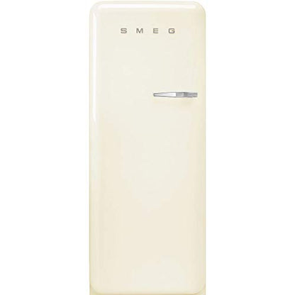 Smeg FAB28 50's Retro Style Aesthetic Top Freezer Refrigerator With 9.92 Cu Total Capacity, Multiflow Cooling System, Adjustable Glass Shelves 24-Inches, Cream Left Hand Hinge