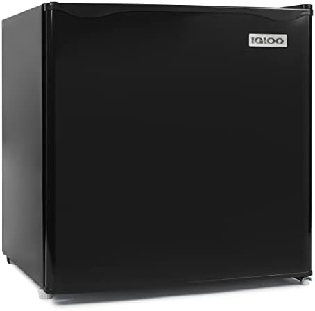 Igloo IRF32BK Single Door Compact Refrigerator With Freezer, Slide Out Glass Shelf, Perfect For Homes, Offices, Dorms, 3.2 Cu.ft, Black