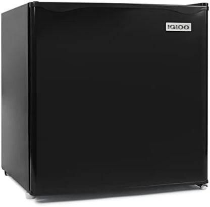 Igloo IRF32BK Single Door Compact Refrigerator With Freezer, Slide Out Glass Shelf, Perfect For Homes, Offices, Dorms, 3.2 Cu.ft, Black