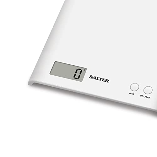 Salter Alter 1066 WHDR5 Arc Digital Platform Kitchen Scales, Precise Food Weighing, Slim Design For Compact Storage LCD Display, Zero Add & Weigh For Multiple Ingredients In The Same Bowl, Battery Included