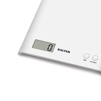 Salter Alter 1066 WHDR5 Arc Digital Platform Kitchen Scales, Precise Food Weighing, Slim Design For Compact Storage LCD Display, Zero Add & Weigh For Multiple Ingredients In The Same Bowl, Battery Included