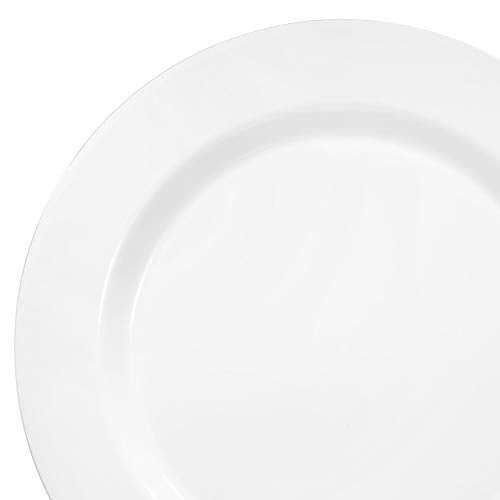  " OCCASIONS " 120 Plates Pack, Heavyweight Disposable Wedding Party Plastic Plates (10.5'' Dinner Plate, Plain White)