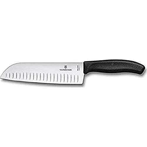 Victorinox -Swiss-Army-Cutlery Fibrox Pro Santoku Knife, Granton Edge, 7-Inch