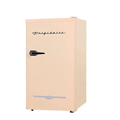 FRIGIDAIRE EFR376-CORAL Retro Bar Fridge Refrigerator With Side Bottle Opener, 3.2 Cu. Ft, Coral & Nostalgia Retro Compact Countertop Microwave Oven 0.7 Cu. Ft. 700-Watts With LED Digital Display