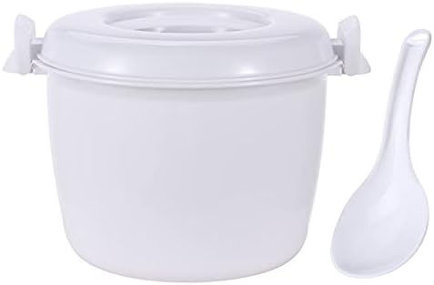  Portable Microwave Rice Cooker With Rice Paddle Food Steamer Pot White Small
