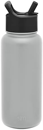  Water Bottle With Straw Lid Vacuum Insulated Stainless Steel Metal Thermos Bottles | Reusable Leak Proof BPA-Free Flask For Gym, Travel, Sports | Summit Collection | 32oz, Light Pink