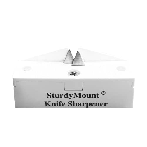  CcuSharp Sturdy Mount Knife Sharpener - Mountable Professional Knife Sharpening Tool - Sharpens, Restores & Hones - Diamond-Honed Tungsten Carbide Knife Sharpener For Kitchen Knives And All Blades