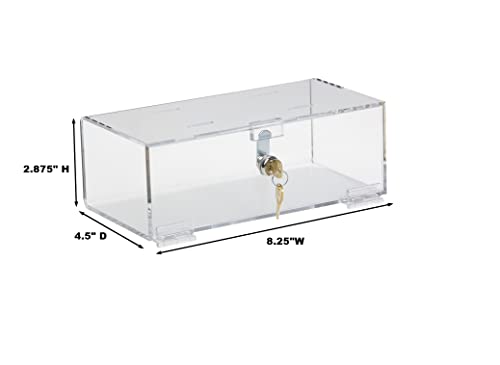  American Made Acrylic Refrigerator Lock Box (2.75"H X 8.25"W X 4.5"D), Clear