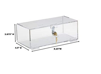  American Made Acrylic Refrigerator Lock Box (2.75"H X 8.25"W X 4.5"D), Clear