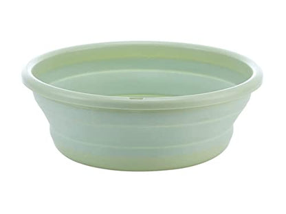  Xjs 10" Multi-Purpose Collapsible Dish Tub Bowl BPA-Free Round Lightweight Collapsible Wash Basin (Green)