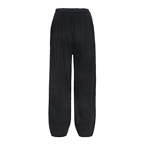  Capri Pants For Women Plus Size Cotton Linen Pockets Wide Leg Trousers Graffiti Print Relex Fit Beach Cropped Pants
