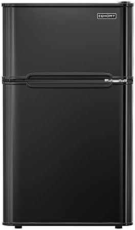  Ini Fridge With Freezer, 3.2 Cu.Ft Compact Refrigerator With Freezer, 2 Door Mini Fridge With Freezer, Upright For Dorm, Bedroom, Office, Apartment- Food Storage Or Drink Beer, Black.