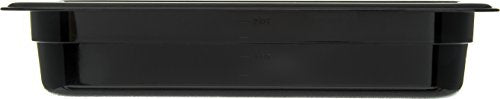 Carlisle FoodService Products 3086003 StorPlus High Heat Food Pan, 2.5" Deep, Third Size, Black, 1/3 Size (Pack Of 6)