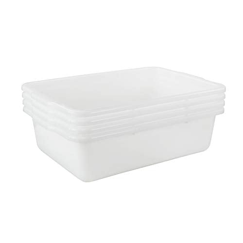  13 L Plastic Commercial Tote Box, Bus Tubs/Bus Box, 4-Pack