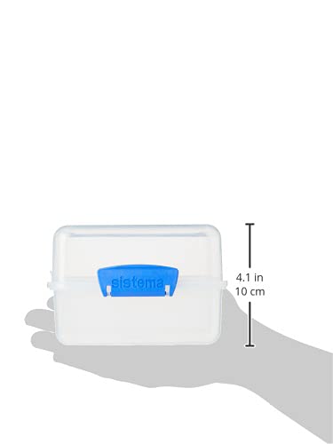 Sistema Lunch Collection Lunch Cube, 47.3 Oz./1.4 L, Clear/Blue