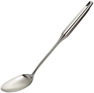  Stainless Steel Big Cooking Spoon, Kitchen Spoon Good For Cooking, Basting, Serving, Dishwasher Safe Metal Utensil, Durable, Solid Construction; 15" Long