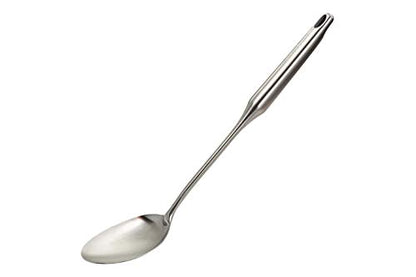 Stainless Steel Big Cooking Spoon, Kitchen Spoon Good For Cooking, Basting, Serving, Dishwasher Safe Metal Utensil, Durable, Solid Construction; 15" Long